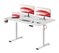 SANODESK 160 x 60 cm Bureau Électrique Réglable en Hauteur 73-118 cm, Bureau Assis Debout Silencieux avec Mémoire, Système Anti-Collision, Supporte 70 kg, Blanc