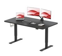 SANODESK 160 x 60 cm Bureau Électrique Réglable en Hauteur 73-118 cm, Bureau Assis Debout Silencieux avec Mémoire, Système Anti-Collision, Supporte 70 kg, Noir