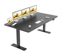SANODESK Bureau Assis Debout 180x80cm avec 2 Moteurs Puissants, Charge 120kg, Bureau Électrique Réglable en Hauteur Stable, Table Debout avec Fonction Mémoire et Anti-Collision (Noir)