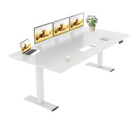 SANODESK Bureau Assis Debout 200x80cm avec 2 Moteurs Puissants, Charge 120kg, Bureau Électrique Réglable en Hauteur Stable, Table Debout avec Fonction Mémoire et Anti-Collision (Blanc)