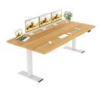 SANODESK Bureau Assis Debout 200x80cm avec 2 Moteurs Puissants, Charge 120kg, Bureau Électrique Réglable en Hauteur Stable, Table Debout avec Fonction Mémoire et Anti-Collision (Érable)