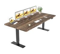 SANODESK Bureau Assis Debout 200x80cm avec 2 Moteurs Puissants, Charge 120kg, Bureau Électrique Réglable en Hauteur Stable, Table Debout avec Fonction Mémoire et Anti-Collision (Marron)