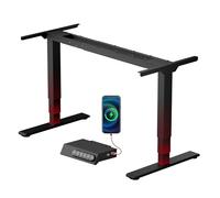 SANODESK Bureau Assis Debout Électrique à 2 Moteurs avec 3 Colonnes, Bureau Réglable en Hauteur avec Port-Type C/A,Panneau Clavier Contrôle à Fonctions Mémoires, Système Anti-Collision, Noir