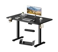 SANODESK Bureau Assis Debout Électrique Plateau Complet, Bureau Debout Réglable en Hauteur avec Système Anti-Collision, 110x54cm, Fonction Mémoire 4 Hauteurs, Passe-câbles et Boîte de Rangement, Noir
