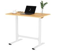 SANODESK Bureau Assis Debout Surélevable à roulettes 80 x 50 cm, Réglable en Hauteur Grâce à Un Vérin à Gaz écologique à Bouble Colonne, pour Lit et Canapé, Mobile et Multifonctionnel, Érable