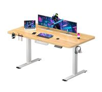 SANODESK Bureau Gaming Réglable en Hauteur 140x60 cm, Bureau Assis Debout, Table Électrique avec Fonction de Mémoire,Fonction de Rappel de Sédentarité, Érable