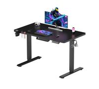 SANODESK Bureau Gaming Réglable en Hauteur Plateau Complet 110x54 cm, Bureau Assis Debout, Table Électrique avec Fonction de Mémoire,Fonction de Rappel de Sédentarité, Noir