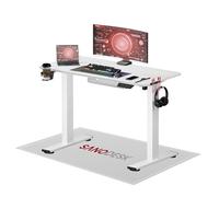 SANODESK Bureau Gaming Réglable en Hauteur Plateau Complet 110x54 cm, Bureau Assis Debout, Table Électrique avec Fonction de Mémoire,Fonction de Rappel de Sédentarité, Blanc