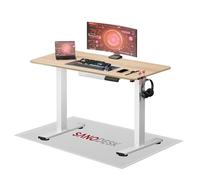 SANODESK Bureau Gaming Réglable en Hauteur Plateau Complet 120x60 cm, Bureau Assis Debout, Table Électrique avec Fonction de Mémoire, Érable