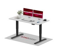 SANODESK EC4 Bureau Assis Debout(120x80cm), Bureau Réglable en Hauteur avec 2 Moteurs Puissants, Table Électrique avec Commande à mémoire et 3 Colonnes(Cadre Noir+Plateau Blanc)