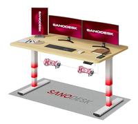 SANODESK EC4 Bureau Assis Debout(160x80cm), Bureau Réglable en Hauteur avec 2 Moteurs Puissants, Table Électrique avec Commande à mémoire et 3 Colonnes(Cadre Blanc+Plateau Érable)