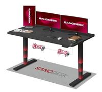 SANODESK EC4 Bureau Assis Debout(160x80cm), Bureau Réglable en Hauteur avec 2 Moteurs Puissants, Table Électrique avec Commande à mémoire et 3 Colonnes(Cadre Noir+Plateau Noir)