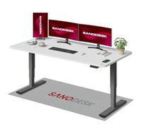 SANODESK EC4 Bureau Assis Debout(180x80cm), Bureau Réglable en Hauteur avec 2 Moteurs Puissants, Table Électrique avec Commande à mémoire et 3 Colonnes(Cadre Gris+Plateau Blanc)