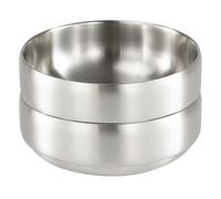 SANQIAHOME 47oz/8.3" Saladier en acier inoxydable de qualité 2pcs/set - Double paroi anti-brûlure, lavable au lave-vaisselle, grand bol de service pour la famille Argent bol à soupe de grande capacité