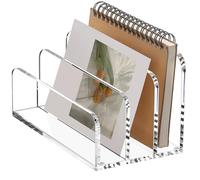 SANRUI Organiseur de fichiers en acrylique pour bureau, 3 compartiments verticaux, porte-lettres verticaux transparents, porte-lettres multifonction pour bureau, maison, école