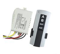 Sans fil pour interrupteur lumineux 220 V avec télécommande à 2 boutons | Contrôle de la lumière et du ventilateur, 2 canaux indépendants, installation facile sans outils, portée jusqu'à 15 m à