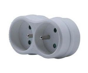 Sans marque Biplite murale 2 prises, 16A blanc Blanc G