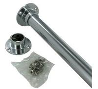 Kit barre de penderie extensible - MARQUE - Ovale - Chromé - 0.9 m - Métal