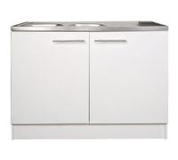 Sans marque Meuble de cuisine sous évier 2 portes blanc h.86cm l.120cm p.60cm Blanc G