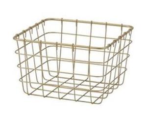 Sans marque Panier H.9 x L.15 x P.15 cm, Joy, métal doré Doré G