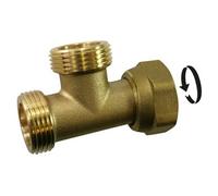Sans marque Té double M/F à visser laiton F 15 x 21 pour cuivre