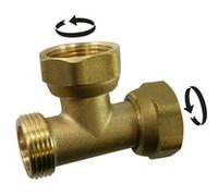Sans marque Té double m/f à visser laiton F 15 x 21 pour tube en cuivre Cuivre G