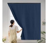 sans Perçage Store Occultant 85 x 55 cm, Isolation Thermique, Double Tissu, Facile à Montage, Personnalisable Fenetre Store Occultant Thermique avec Ruban Nano,pour Grenier, Bleu