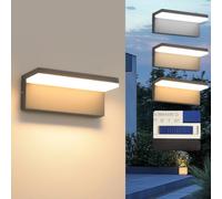 SANSHI 22W Applique Murale Extérieure LED,3000K/4000K/6500K,IP65,Anthracite | Etanche Moderne luminaire exterieur,Décorative lampe exterieur,eclairage exterieur pour Entrée Jardin terrasse