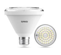 SANSI Ampoule horticole 24 W pour plantes d'intérieur, étanche IP54, full spectrum, culot E27 4000 K avec lentille optique pour un PPFD élevé