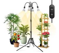 SANSI Lampe de culture LED 120 W avec trépied, 4 ampoules LED E27 détachables, bras flexible orientable à 360°, tige extensible de 40 à 110 cm