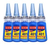 SanSixi 5PCS 401 Colle Adhésif instantané Rapide 20g Bouteille Stronger Super Glue Adhésif Liquide Incolore Multi-usages Super Fort