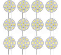 SANSUN Lot de 12 ampoules LED G4 2 W équivalent halogène 20 W G4/GU4/GZ4 à double broche AC/DC12 V 5000 K grand angle 120 ° non réglable (blanc froid)