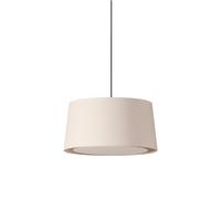 Santa & Cole GT6 Pendelleuchte, abat-jour habillé de tissu en lin blanc