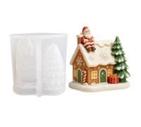 Santa Cottage Casting Mold - 3D Silicone House Craft Mold | Cottage Mold For Epoxy Resin, Cement, Plaster, Soap, Table Centerpieces, Home Decor, And DIY Crafts.