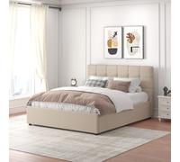 Santa lit avec coffre de rangement 160x200cm velour beige