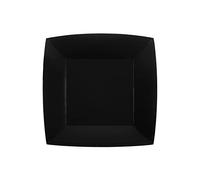 Santex - 10 Assiettes Carton Bio CARRÉES 23CM Noir
