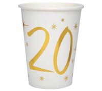 Santex 10 gobelets Anniversaire 20 Or