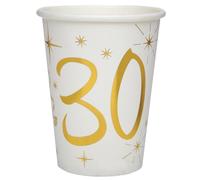 Santex 10 gobelets Anniversaire 30 Or