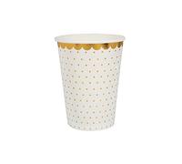 Santex - 10 GOBELETS Carton À Pois Or Chic 27 lanc