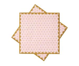 Santex 20 Serviettes Cocktail À Pois Or Chic 25CM Rose