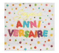 Santex 20 Serviettes Papier Anniversaire 33CM Pois Colore
