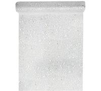 SANTEX 4446-4-30, Chemin de Table Tulle pailletée, Argent