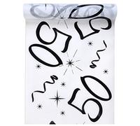 Santex 5192-50-30, Chemin de Table Anniversaire Blanc 50 Ans