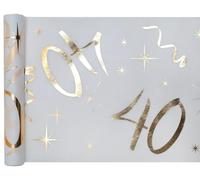 SANTEX 6158-40-30, Chemin de Table Anniversaire Age Or 40 Ans