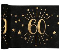 SANTEX 6787-60-30, Chemin de Table Âge étincelant métal Noir/Or, 60 Ans