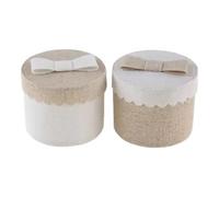 SANTEX 6920-99, Sachet de 4 Petites Boîtes Rondes 5 cm, Naturel et Ivoire