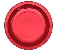 SANTEX 7169-7, Lot de 10 Assiettes en Carton Brillantes 26 cm, Rouge