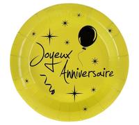 SANTEX Assiette Joyeux Anniversaire vert
