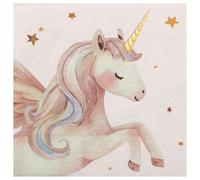 Santex mariage - 12 SERVIETTES PAPIER LICORNE MAGIQUE 33CM ROSE