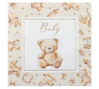Santex mariage - 12 SERVIETTES PAPIER LITTLE TEDDY 33CM IVOIRE